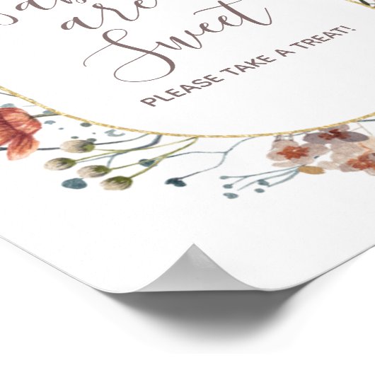 Herbstliche Wildblumen Babys sind süß Poster (Ecke)