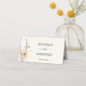 Herbstliche Wildblumen Boho Wedding Gast Name gekl Platzkarte (Rückseite)