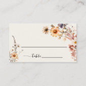 Herbstliche Wildblumen Boho Wedding Gast Name Platzkarte (Vorderseite)