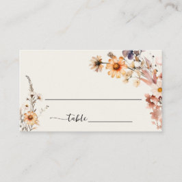 Herbstliche Wildblumen Boho Wedding Gast Name Platzkarte