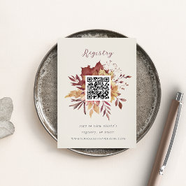 Herbstliche Wildblumen Duschregister QR-Code Begleitkarte