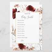 Herbstliche Wildblumen Gebete für Baby-Zeichen (Vorne/Hinten)