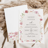 Herbstliche Wildblumen-Hochzeit Einladung