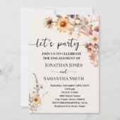 Herbstliche Wildblumen Ließ Party Boho Verlobung Einladung (Vorderseite)