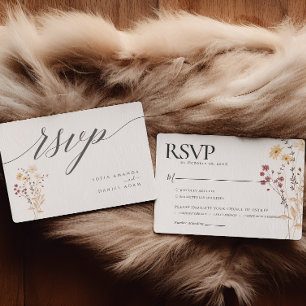 Herbstliche Wildblumen RSVP Karte