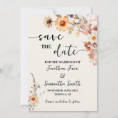 Herbstliche Wildblumen Save the Date Hochzeit (Vorderseite)