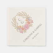 Herbstliche Wildblumen Wappen Wreath Monogramm Hoc Serviette (Vorderseite)