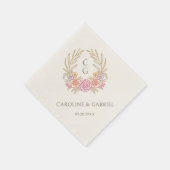 Herbstliche Wildblumen Wappen Wreath Monogramm Hoc Serviette (Ecke)