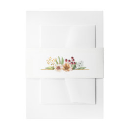 Herbstliche Wildblumen Wasserfarbenhochzeit Einladungsbanderole