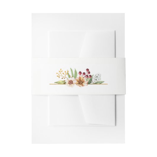 Herbstliche Wildblumen Wasserfarbenhochzeit Einladungsbanderole (Vorderseite Beispiel)