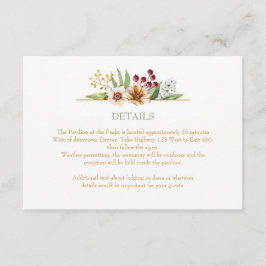 Herbstliche Wildblumen Wasserfarbenprägung Begleitkarte