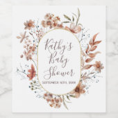 Herbstliche Wildblumen Weinflaschen Party Etikett (Einzelnes Label)