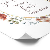 Herbstliche Wildblumen wollen Baby-Zeichen Poster (Ecke)