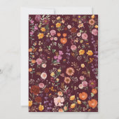 Herbstliche Wildblumengarten-Monogramm-Brautparty Einladung (Rückseite)