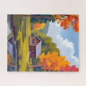 Herbstliche Wohnstätte Seecottage Puzzle (Horizontal)