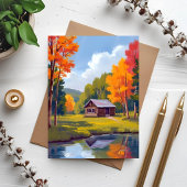 Herbstliche Wohnstätte Seeufer Cottage Karte