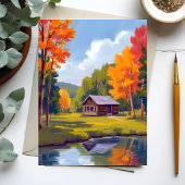 Herbstliche Wohnstätte Seeufer Cottage Karte