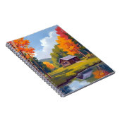 Herbstliche Wohnstätte Seeufer Cottage Notizblock (Rechte Seite)