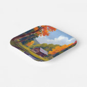 Herbstliche Wohnstätte Seeufer Cottage Pappteller (Gewinkelt)