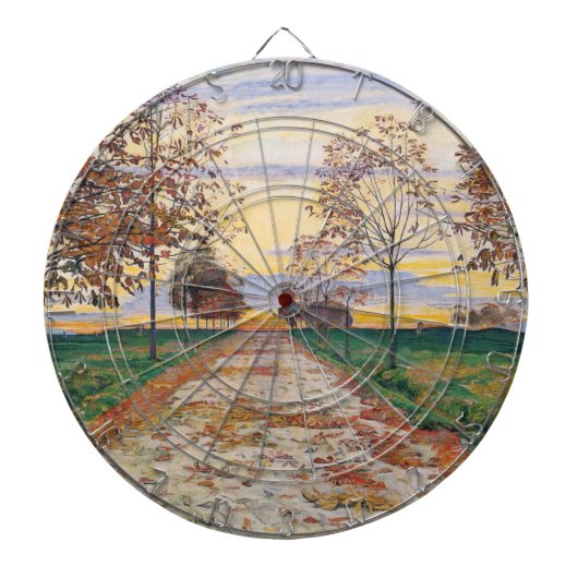 Herbstlicher Abend (von Ferdinand Hodler) Dartscheibe (vorne)