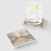 Herbstlicher Abend (von Ferdinand Hodler) Steinuntersetzer (Seitenansicht)