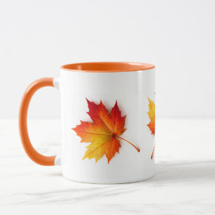 Herbstlicher Ahornblatt-Kunstkaffeebecher mit Oran Tasse