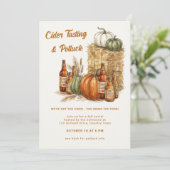 Herbstlicher Apfelschorle-Verkostung und Potluck-L Einladung (Stehend Vorderseite)