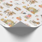 Herbstlicher Bauernhausmarkt | Wasserfarbe Thanksg Geschenkpapier (Ecke)