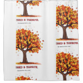 Herbstlicher Baum Glückliches Erntedankfest Gesegn Duschvorhang (Vorderseite)