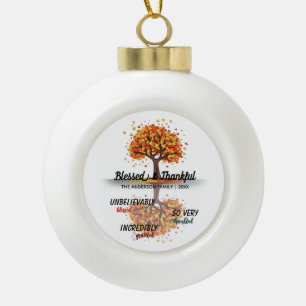 Herbstlicher Baum Glückliches Erntedankfest Gesegn Keramik Kugel-Ornament