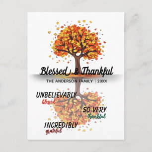 Herbstlicher Baum Glückliches Erntedankfest Gesegn Postkarte