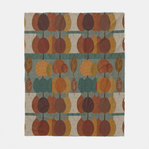 Herbstlicher Baum und Blatt Fleecedecke