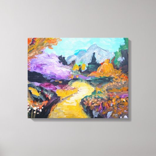 Herbstlicher Bergpfad auf Leinwand (Vorderseite)