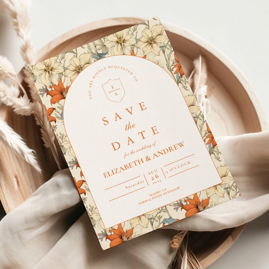 Herbstlicher Blumenbogen Hochzeit Save The Date