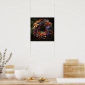 Herbstlicher Blumenkranz-Kunstprint Poster (Küche)