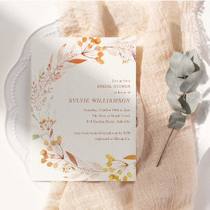 Herbstlicher botanischer Kranz Brautparty Boho Ros Einladung