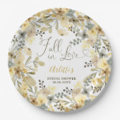 Herbstlicher Chic-Brautparty in der Liebe Pappteller (Vorderseite)