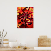 Herbstlicher Fraktalbaum Poster (Küche)