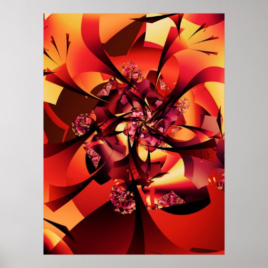 Herbstlicher Fraktalbaum Poster (Vorne)
