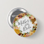 Herbstlicher Garten-Blumenkranz Mutter der Braut Button (Vorne & Hinten)