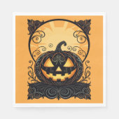 Herbstlicher Gothic-Jack-O-Lantern Serviette (Vorderseite)