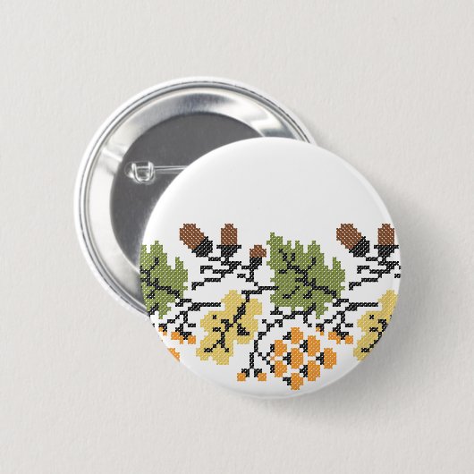 Herbstlicher Hintergrund Button (Vorne & Hinten)