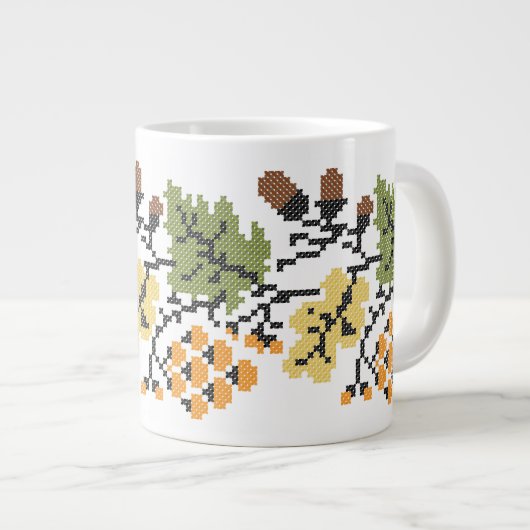 Herbstlicher Hintergrund Jumbo-Tasse (Vorderseite Rechts)