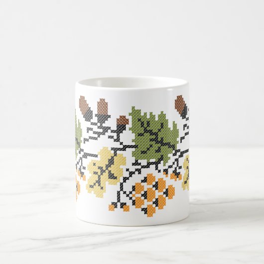 Herbstlicher Hintergrund Kaffeetasse (Mittel)