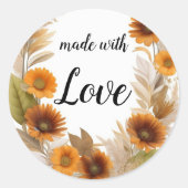 Herbstlicher Kranz Aquarellzeichnung Runder Aufkleber (Vorderseite)