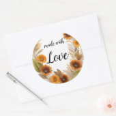 Herbstlicher Kranz Aquarellzeichnung Runder Aufkleber (Umschlag)