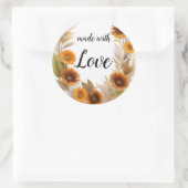 Herbstlicher Kranz Aquarellzeichnung Runder Aufkleber (Tasche)