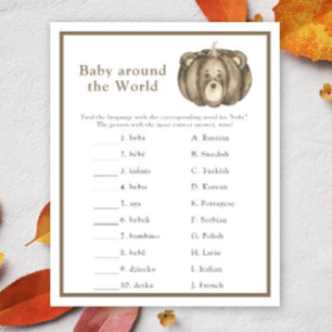 Herbstlicher Kürbis. Baby-um-die-Welt-Spiel