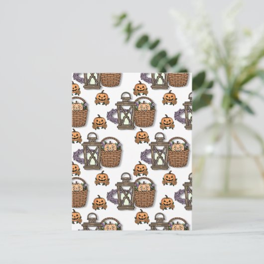 Herbstlicher Kürbiszauber Postkarte (Stehend Vorderseite)