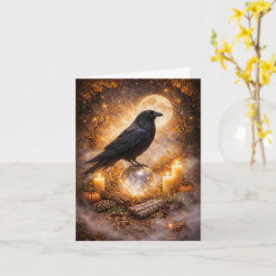 Herbstlicher Magischer Mystischer Raben Blank Karte